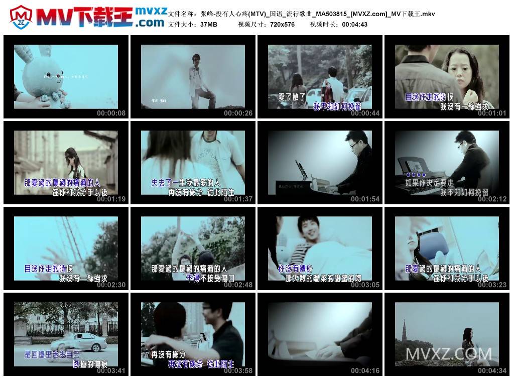 张峰-没有人心疼(MTV)_国语_流行歌曲_MA503815